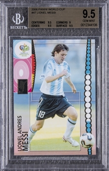 2006 Panini World Cup #47 Lionel Messi Card - BGS GEM MINT 9.5